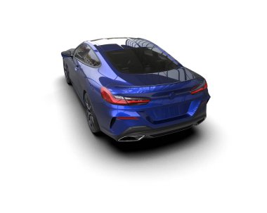 Beyaz zemin üzerinde izole edilmiş 3D resimleme spor araba