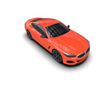 Beyaz zemin üzerinde izole edilmiş 3D resimleme spor araba