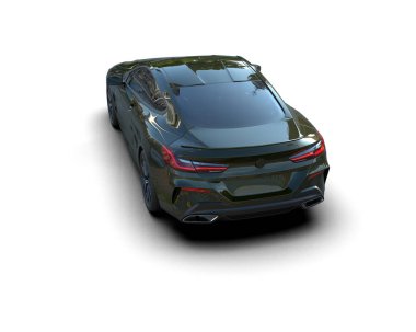 Beyaz zemin üzerinde izole edilmiş 3D resimleme spor araba