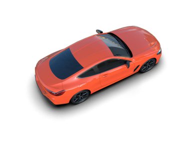 Beyaz zemin üzerinde izole edilmiş 3D resimleme spor araba