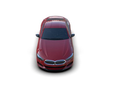 Beyaz zemin üzerinde izole edilmiş 3D resimleme spor araba