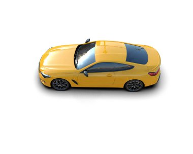 Beyaz zemin üzerinde izole edilmiş 3D resimleme spor araba