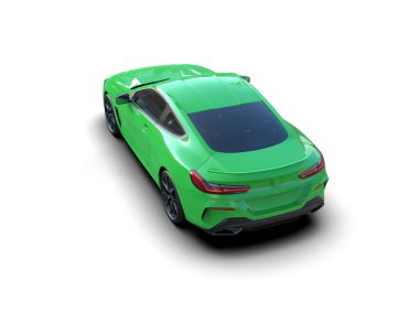 Beyaz zemin üzerinde izole edilmiş 3D resimleme spor araba