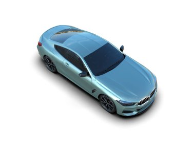 Beyaz zemin üzerinde izole edilmiş 3D resimleme spor araba