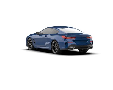 Beyaz zemin üzerinde izole edilmiş 3D resimleme spor araba