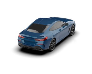 Beyaz zemin üzerinde izole edilmiş 3D resimleme spor araba