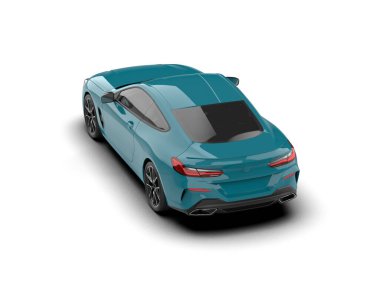 Beyaz zemin üzerinde izole edilmiş 3D resimleme spor araba