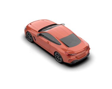 Beyaz zemin üzerinde izole edilmiş 3D resimleme spor araba