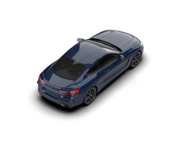 Beyaz zemin üzerinde izole edilmiş 3D resimleme spor araba