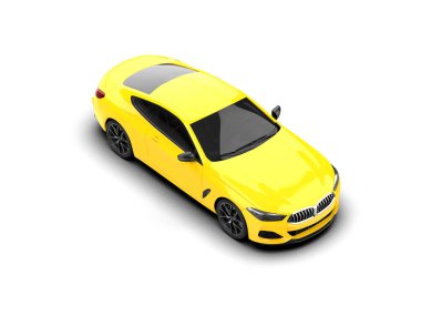 Beyaz zemin üzerinde izole edilmiş 3D resimleme spor araba