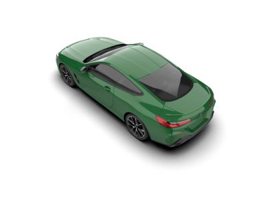 Beyaz zemin üzerinde izole edilmiş 3D resimleme spor araba