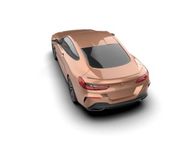 Beyaz zemin üzerinde izole edilmiş 3D resimleme spor araba