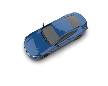 Beyaz zemin üzerinde izole edilmiş 3D resimleme spor araba