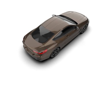 Beyaz zemin üzerinde izole edilmiş 3D resimleme spor araba