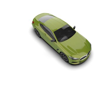 Beyaz zemin üzerinde izole edilmiş 3D resimleme spor araba