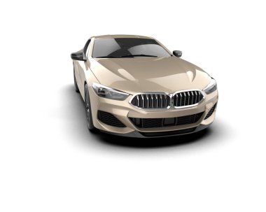 Beyaz zemin üzerinde izole edilmiş 3D resimleme spor araba