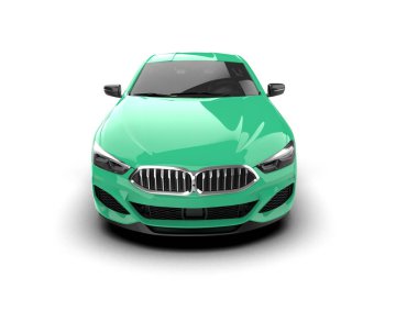 Beyaz zemin üzerinde izole edilmiş 3D resimleme spor araba