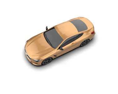 Beyaz zemin üzerinde izole edilmiş 3D resimleme spor araba