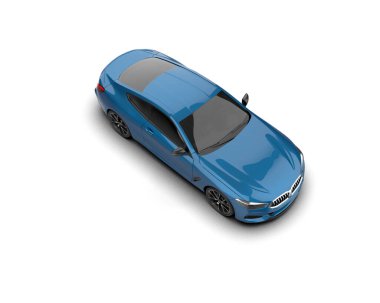 Beyaz zemin üzerinde izole edilmiş 3D resimleme spor araba