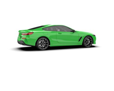 Beyaz zemin üzerinde izole edilmiş 3D resimleme spor araba