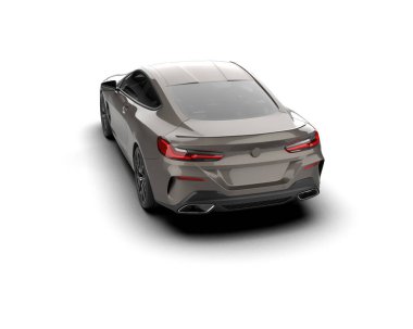 Beyaz zemin üzerinde izole edilmiş 3D resimleme spor araba