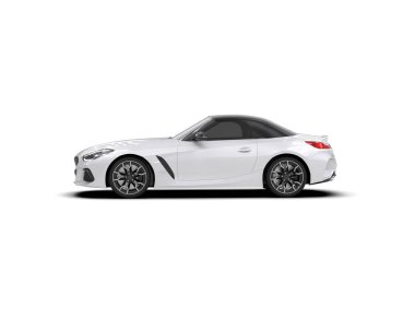 Beyaz zemin üzerinde izole edilmiş 3D resimleme spor araba