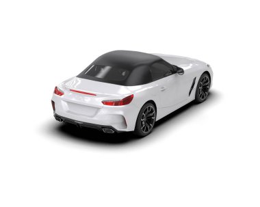 Beyaz zemin üzerinde izole edilmiş 3D resimleme spor araba