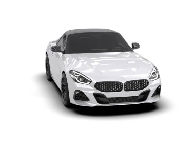 Beyaz zemin üzerinde izole edilmiş 3D resimleme spor araba