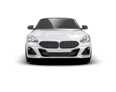 Beyaz zemin üzerinde izole edilmiş 3D resimleme spor araba