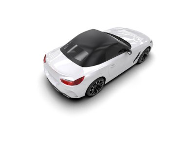 Beyaz zemin üzerinde izole edilmiş 3D resimleme spor araba