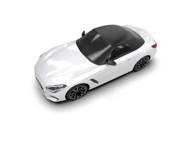 Beyaz zemin üzerinde izole edilmiş 3D resimleme spor araba