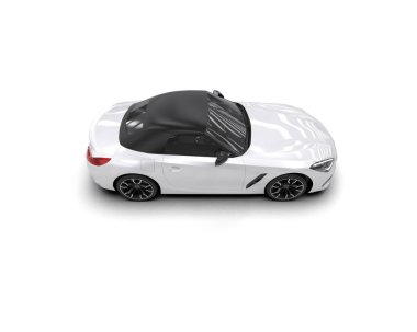 Beyaz zemin üzerinde izole edilmiş 3D resimleme spor araba