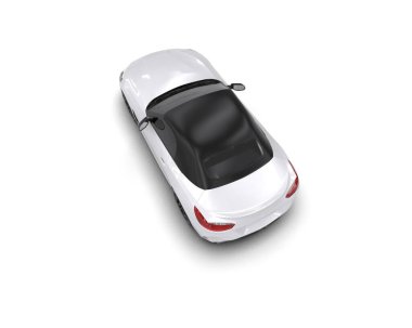 Beyaz zemin üzerinde izole edilmiş 3D resimleme spor araba