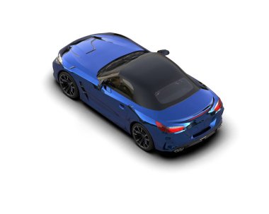 Beyaz zemin üzerinde izole edilmiş 3D resimleme spor araba