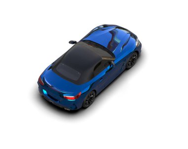 Beyaz zemin üzerinde izole edilmiş 3D resimleme spor araba