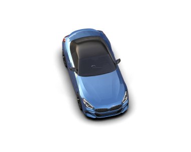 Beyaz zemin üzerinde izole edilmiş 3D resimleme spor araba