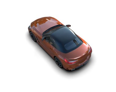 Beyaz zemin üzerinde izole edilmiş 3D resimleme spor araba