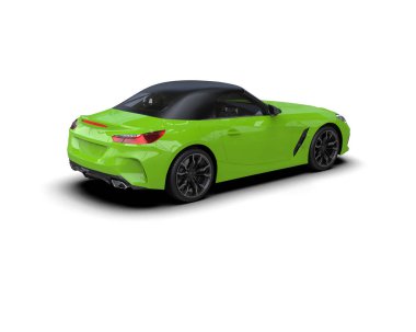 Beyaz zemin üzerinde izole edilmiş 3D resimleme spor araba