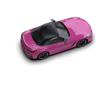 Beyaz zemin üzerinde izole edilmiş 3D resimleme spor araba