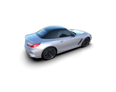 Beyaz zemin üzerinde izole edilmiş 3D resimleme spor araba