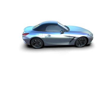 Beyaz zemin üzerinde izole edilmiş 3D resimleme spor araba