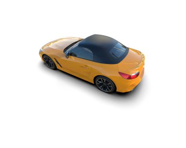 Beyaz zemin üzerinde izole edilmiş 3D resimleme spor araba