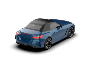 Beyaz zemin üzerinde izole edilmiş 3D resimleme spor araba