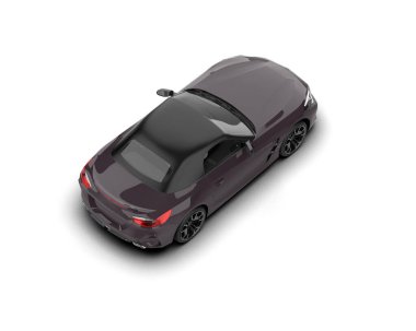 Beyaz zemin üzerinde izole edilmiş 3D resimleme spor araba