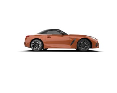 Beyaz zemin üzerinde izole edilmiş 3D resimleme spor araba