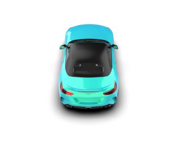 Beyaz zemin üzerinde izole edilmiş 3D resimleme spor araba