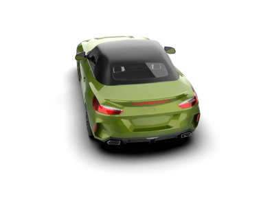 Beyaz zemin üzerinde izole edilmiş 3D resimleme spor araba