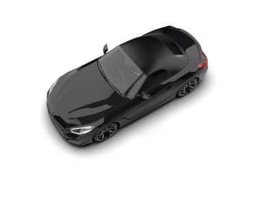 Beyaz zemin üzerinde izole edilmiş 3D resimleme spor araba