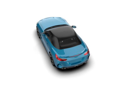 Beyaz zemin üzerinde izole edilmiş 3D resimleme spor araba