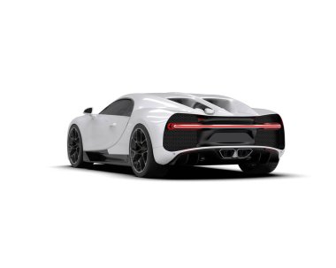 Beyaz zemin üzerinde izole edilmiş 3D resimleme spor araba